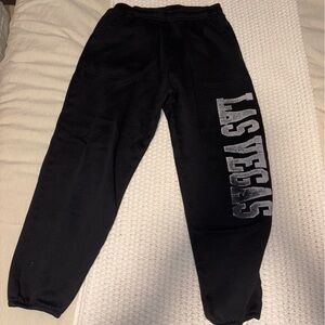 Black Las Vegas Sweatpants with Two Front Pockets and One Back Pocket